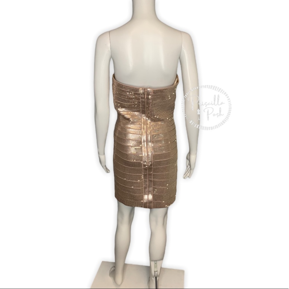 Herve Leger Nazik Sequin Bandage Dress, Bare Combo - Picture 15 of 16